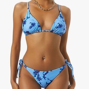 Blue tie dye bikini